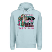 Blue Mist she is loved Premium Hoodie - BarkalooDesign