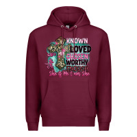 Burgundy she is loved Premium Hoodie - BarkalooDesign