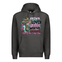 Charcoal Heather she is loved Premium Hoodie - BarkalooDesign