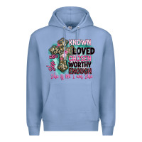 Colony Blue she is loved Premium Hoodie - BarkalooDesign