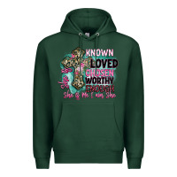 Sports Green she is loved Premium Hoodie - BarkalooDesign