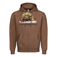 Chestnut Merry christmas skull Zipper Hoodie - RanaPortraitStore