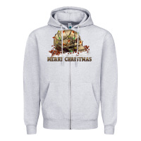 Heather Grey Merry christmas skull Zipper Hoodie - RanaPortraitStore
