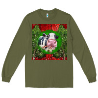 Army Green christmas holstein Long Sleeve Tee - LillyAllenDesigns