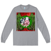 Heather Grey christmas holstein Long Sleeve Tee - LillyAllenDesigns