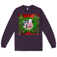 Plum christmas holstein Long Sleeve Tee - LillyAllenDesigns