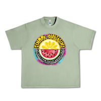 Oil Green Hello Summer Urban Heavy Tee - CowhideDigitalArt