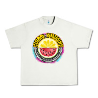 Pistachio Hello Summer Urban Heavy Tee - CowhideDigitalArt