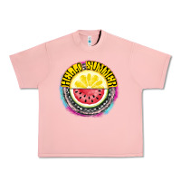 Salmon Hello Summer Urban Heavy Tee - CowhideDigitalArt