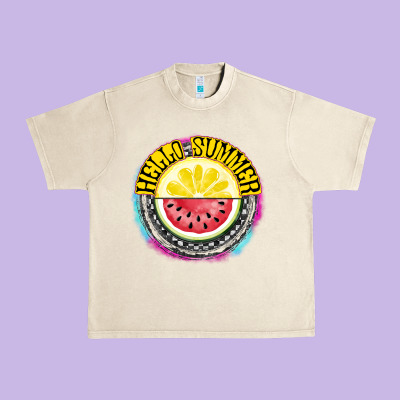 Hello Summer Urban Heavy Tee Designed By Cowhidedigitalart