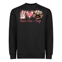 Black Peace Love Pugs Heavyweight Sweatshirt - Jasminsmagicworld