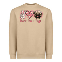 Mushroom Peace Love Pugs Heavyweight Sweatshirt - Jasminsmagicworld