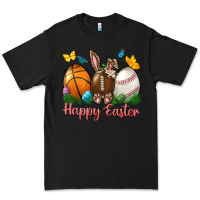 Black Happy Easter Sports With Butterfly Premium Tee - BundleAndBundleShop