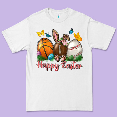 Happy Easter Sports With Butterfly Premium Tee Designed By Bundleandbundleshop