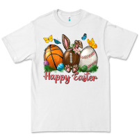 White Happy Easter Sports With Butterfly Premium Tee - BundleAndBundleShop