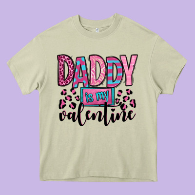 Daddy Is My Valentine Heavy Core Tee Designed By Oliviacreatesart