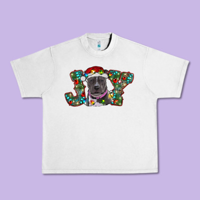 Christmas Joy Pitbull Urban Heavy Tee Designed By Ranaportraitstore