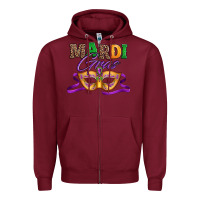Burgundy happy mardi gras carnival mask Zipper Hoodie - Jasminsmagicworld