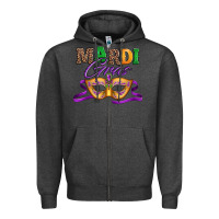 Charcoal Heather happy mardi gras carnival mask Zipper Hoodie - Jasminsmagicworld