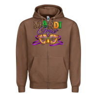 Chestnut happy mardi gras carnival mask Zipper Hoodie - Jasminsmagicworld