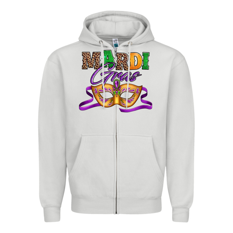 Happy Mardi Gras Carnival Mask Zipper Hoodie by Jasminsmagicworld | Teevron