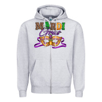 Heather Grey happy mardi gras carnival mask Zipper Hoodie - Jasminsmagicworld