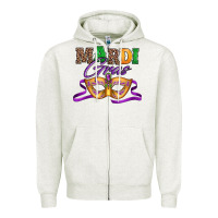 Oatmeal Heather happy mardi gras carnival mask Zipper Hoodie - Jasminsmagicworld