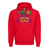 Red happy mardi gras carnival mask Zipper Hoodie - Jasminsmagicworld