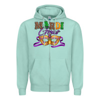 Seafoam happy mardi gras carnival mask Zipper Hoodie - Jasminsmagicworld