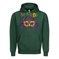Sports Green happy mardi gras carnival mask Zipper Hoodie - Jasminsmagicworld