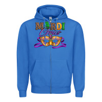 True Royal happy mardi gras carnival mask Zipper Hoodie - Jasminsmagicworld