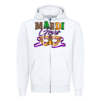 White happy mardi gras carnival mask Zipper Hoodie - Jasminsmagicworld
