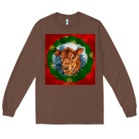 Chestnut christmas red angus calf head Long Sleeve Tee - LillyAllenDesigns