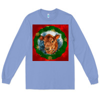 Colony Blue christmas red angus calf head Long Sleeve Tee - LillyAllenDesigns