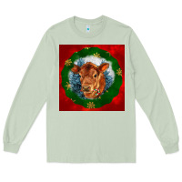 Matcha christmas red angus calf head Long Sleeve Tee - LillyAllenDesigns