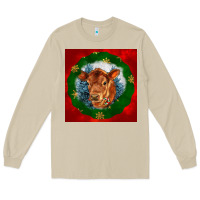 Mushroom christmas red angus calf head Long Sleeve Tee - LillyAllenDesigns