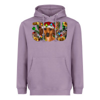 Lavender dachshund christmas joy Heavyweight Hoodie - RanaPortraitStore