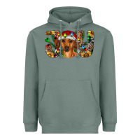 Sage dachshund christmas joy Heavyweight Hoodie - RanaPortraitStore