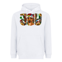 White dachshund christmas joy Heavyweight Hoodie - RanaPortraitStore