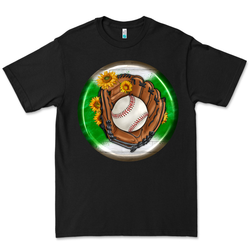 Baseball With Sunflower Round Earrings Premium Tee by BundleAndBundleShop | Teevron