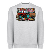 Heather Grey western tracktor Heavyweight Sweatshirt - RanaPortraitStore