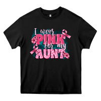 Black i wear pink for my aunt Heavy Core Tee - FaDigitalArtStudio