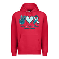 Cardinal Peace Love Cure Cervical Cancer Premium Hoodie - Jasminsmagicworld