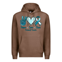 Chestnut Peace Love Cure Cervical Cancer Premium Hoodie - Jasminsmagicworld
