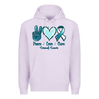Lilac Peace Love Cure Cervical Cancer Premium Hoodie - Jasminsmagicworld