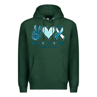 Sports Green Peace Love Cure Cervical Cancer Premium Hoodie - Jasminsmagicworld