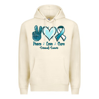 Tofu Peace Love Cure Cervical Cancer Premium Hoodie - Jasminsmagicworld