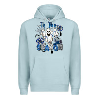 Blue Mist Tis' The Season Cheer Ghost Premium Hoodie - BarkalooDesign