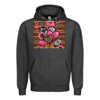 Charcoal Heather valentines day western hearts and sunflowers Zipper Hoodie - Jasminsmagicworld