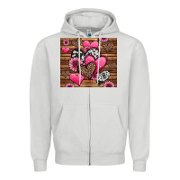 Dove Grey valentines day western hearts and sunflowers Zipper Hoodie - Jasminsmagicworld
